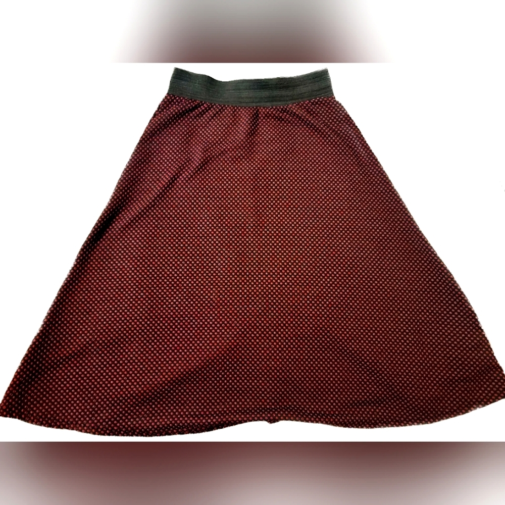 Black & Red Polka Dot Retro Vintage Midi Skirt